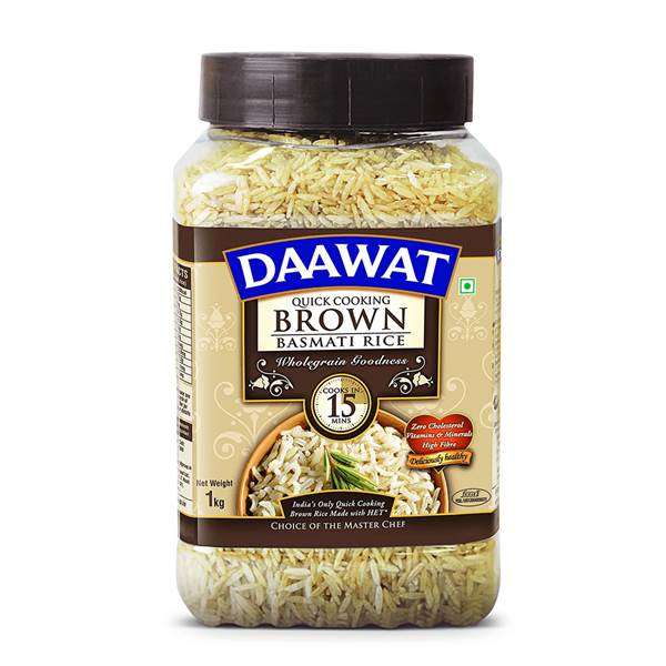 Daawat Brown Basmati Rice Jar (1kg)